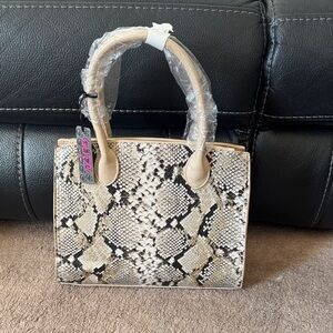 NWT Snakeskin Pattern Satchel vegan leather
